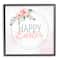 Stupell Industries Happy Easter Round Floral Border Pastel Pink Design Framed Giclee Art